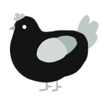 A black and silver chicken