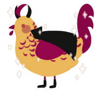 A honey and maroon chicken with a half-lace pattern