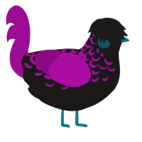 Tainted Love, a sable and plum chicken with a half-lace pattern