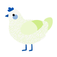 A white and apple chicken with a double-lace pattern