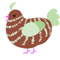 A russet and gluppy chicken with a bar pattern