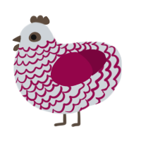 A mist and maroon chicken with a lace pattern