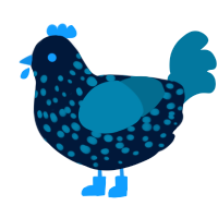 A tumblr and sea chicken with a speckle pattern