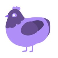 Minion of Chaos, a lilac and overcast chicken with a head pattern