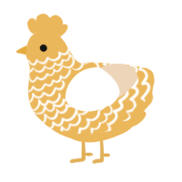 A honey and cream chicken with a lace pattern