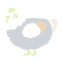 Finally pullet spawn, a mist and cream chicken with a head pattern