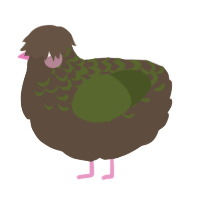 A bark and olive chicken with a half-lace pattern