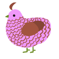 A lavender and russet chicken with a lace pattern