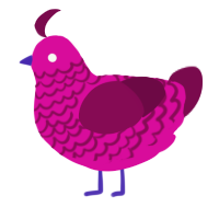 A fuchsia and wine chicken with a lace pattern