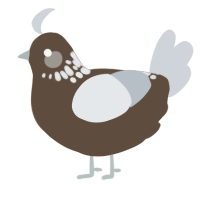 A bark and mist chicken with a neck-speckle pattern