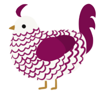 A white and wine chicken with a lace pattern