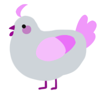 A mist and lavender chicken