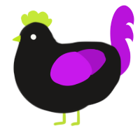 A sable and amethyst chicken