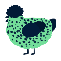 Rads, a spring and tumblr chicken with a speckle pattern