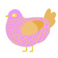 A lavender and honey chicken with a lace pattern