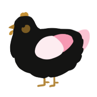 A black and rose chicken