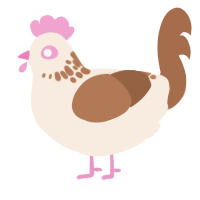 Cappuccino, a cream and brown chicken with a neck-speckle pattern