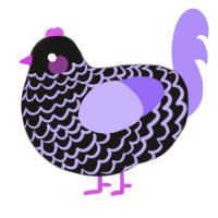 A sable and lilac chicken with a lace pattern