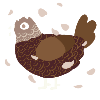 A wine and russet chicken with a double-lace pattern