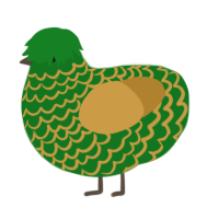 A leaf and gold chicken with a lace pattern