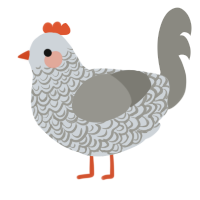 A mist and ash chicken with a double-lace pattern