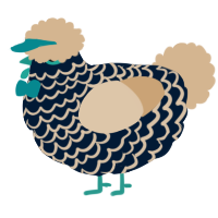A tumblr and beige chicken with a lace pattern