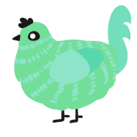 A spring and mint chicken with a bar pattern