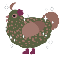 A olive and russet chicken with a speckle pattern