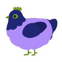 (unnamed), a lilac and navy chicken with a head pattern