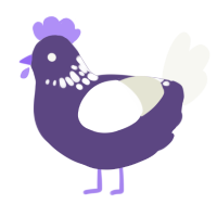 A overcast and white chicken with a neck-speckle pattern