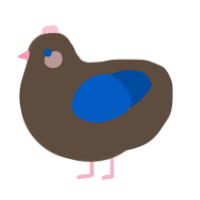 A bark and ultramarine chicken