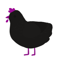 A sable chicken with a half-lace pattern