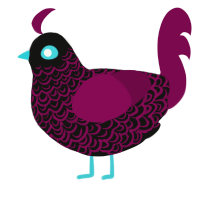 A black and wine chicken with a double-lace pattern