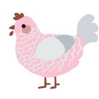 A rose and mist chicken with a lace pattern