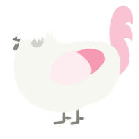 A white and rose chicken