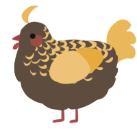 A bark and honey chicken with a half-lace pattern