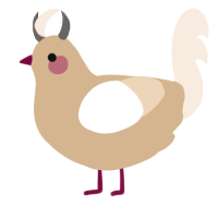 A beige and cream chicken