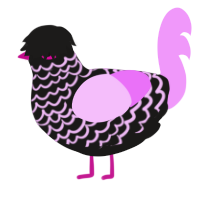 buh, a sable and lavender chicken with a lace pattern