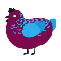 A wine and sky chicken with a half-lace pattern