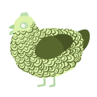 Ovionne, a apple and olive chicken with a double-lace pattern