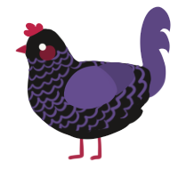 A sable and overcast chicken with a lace pattern
