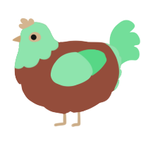 A russet and spring chicken with a head pattern
