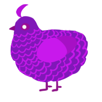 A violet and amethyst chicken with a lace pattern