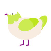 Granny Smith, a cream and lime chicken with a head pattern