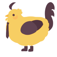 A orange and navy chicken