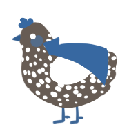 To Indeed be a God, a bark and white chicken with a speckle pattern