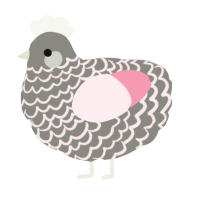 A ash and rose chicken with a lace pattern