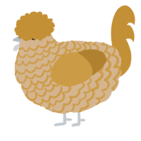 A beige and gold chicken with a lace pattern