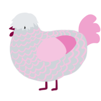A mist and pink chicken with a lace pattern