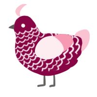 A maroon and rose chicken with a lace pattern